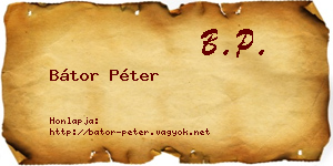 Bátor Péter névjegykártya